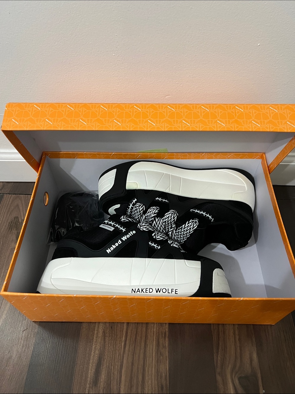 Naked Wolfe Black & White Chunky Platform Sneakers - Picture 9 of 9